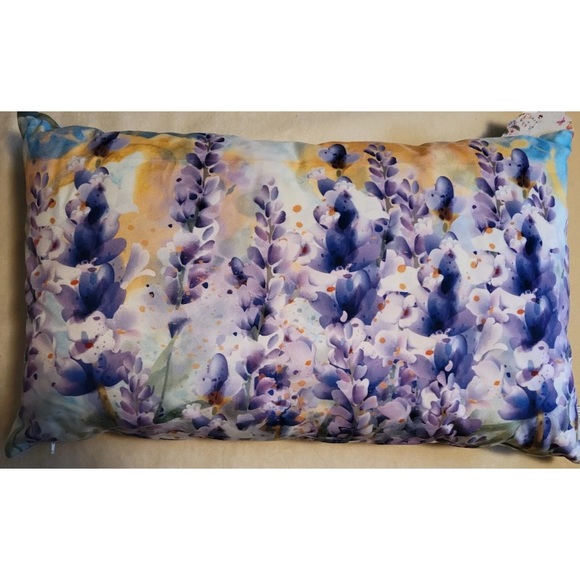 Macodesign Lumbar Throw Pillow Purple Flower Collection Poland Decor Vibrant - Picture 1 of 10